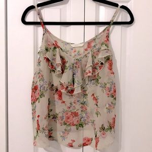Lush Spaghetti Strap Blouse. Floral pattern.